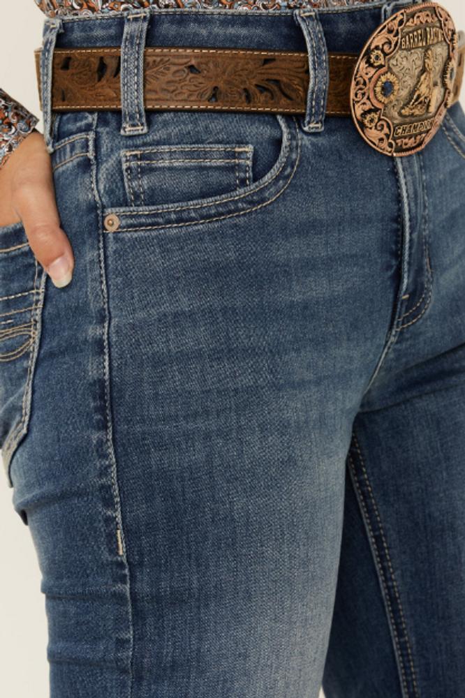 SALE Rock & Roll Denim® Ladies' Medium Wash HR Boot Cut Stretch Jeans Product Image