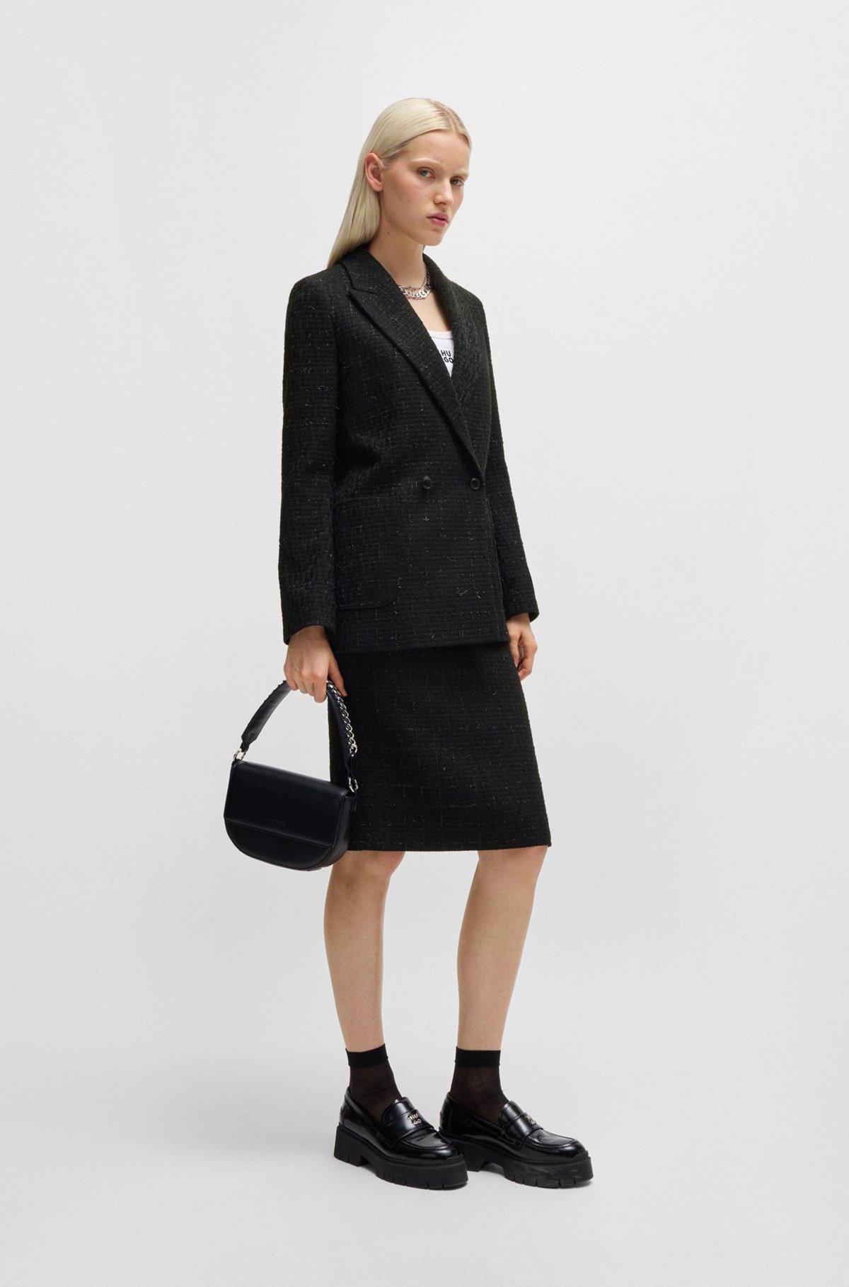 HUGO - Relaxed-fit jacket in sparkle-effect bouclé - Patterned Product Image