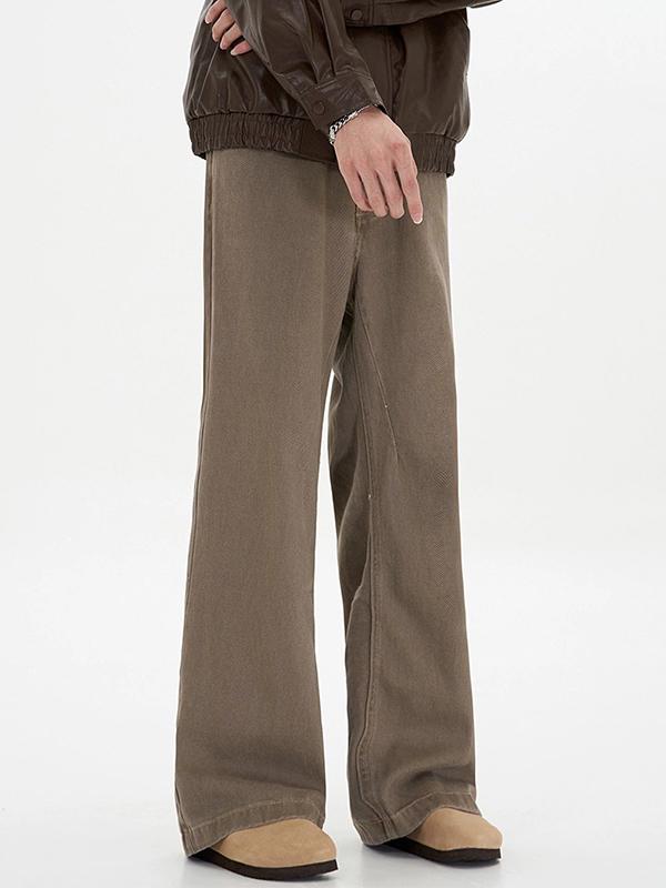 Men's Vintage Brown Wash Loose Jeans Product Image