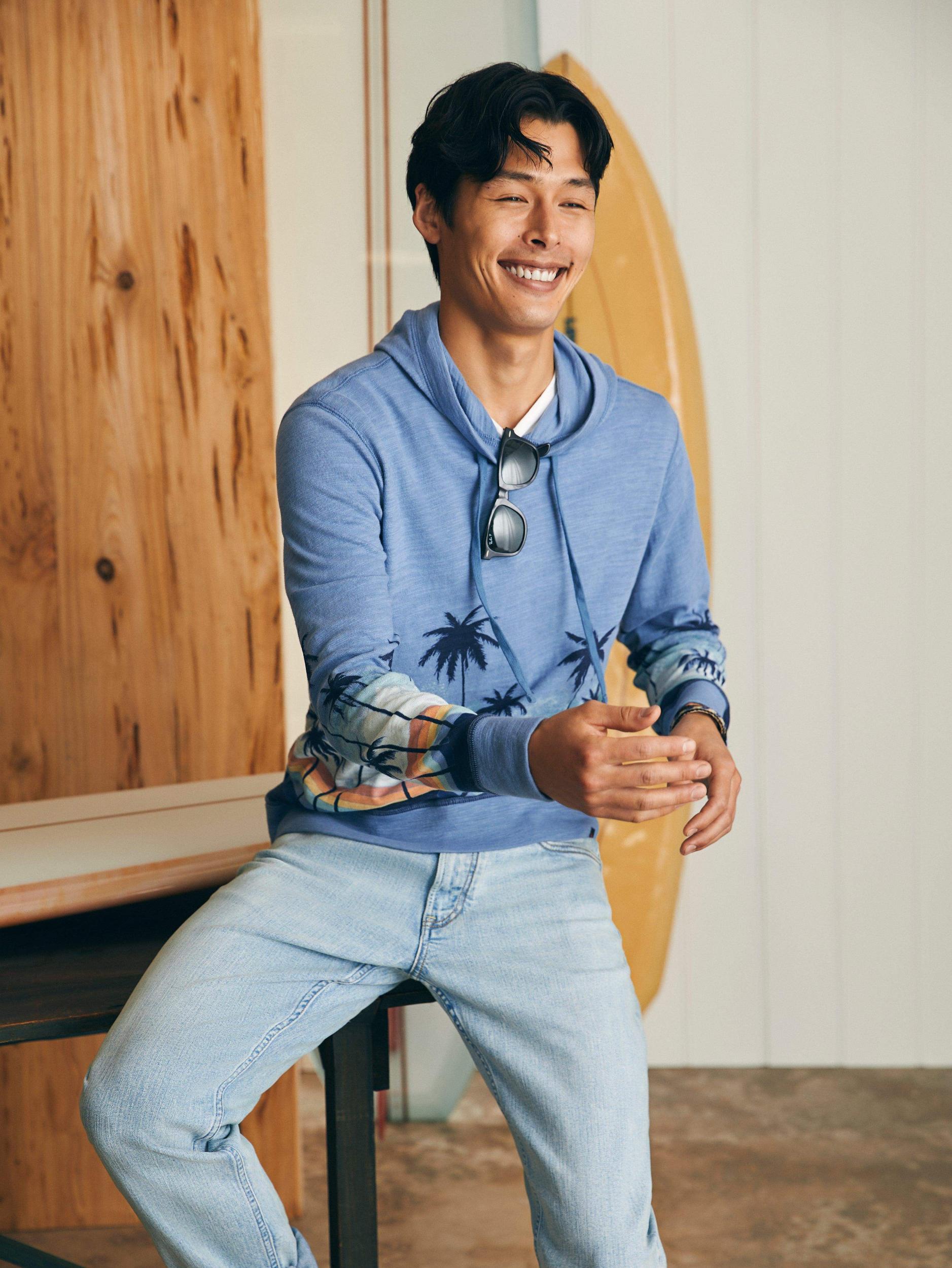 Sunwashed Slub Hoodie (Tall) - Palm Rainbow Ombre Male Product Image