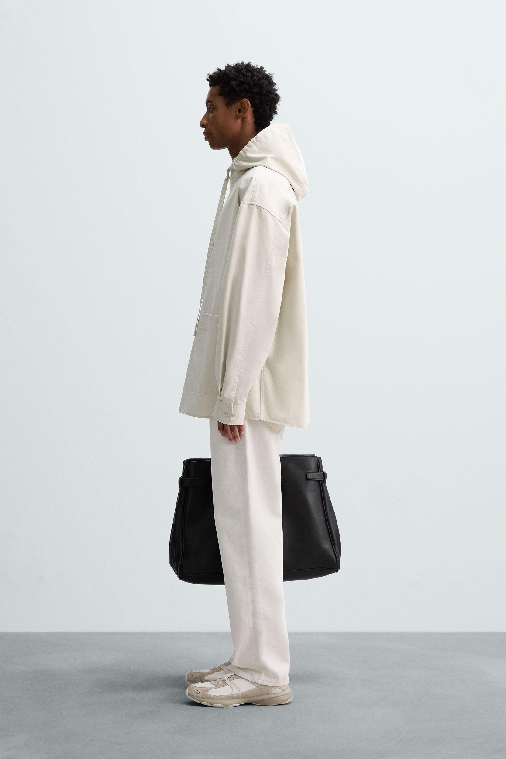 OVERSIZED FIT HOODED OVERSHIRT Product Image