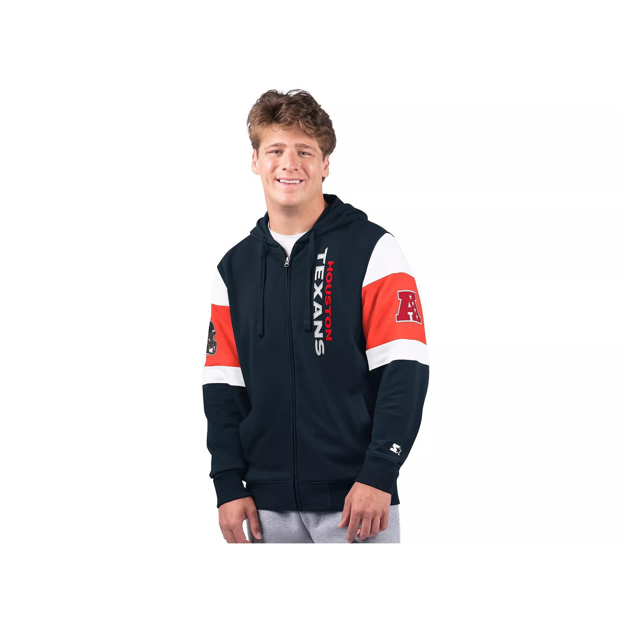 Men's Starter Navy Houston Texans Extreme Full-Zip Hoodie,  Product Image