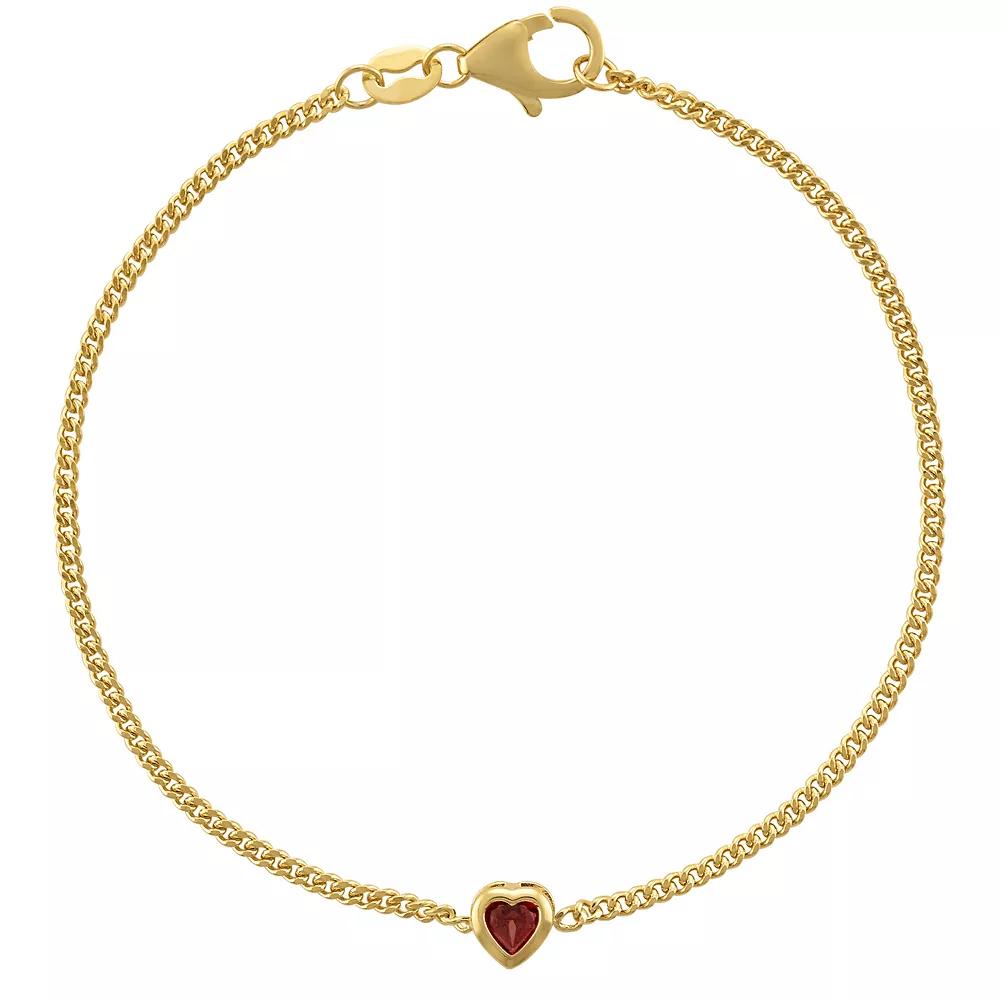 Designs by Gioelli 14k Gold Over Sterling Silver Gemstone Curb Chain Bracelet, Womens, Peridot Product Image