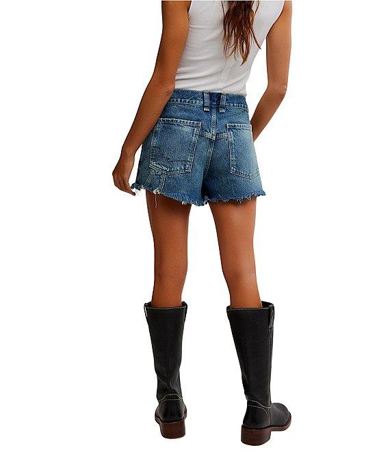 Free People We The Free Now Or Never Mid Rise Raw Hem Relaxed Denim Shorts Product Image