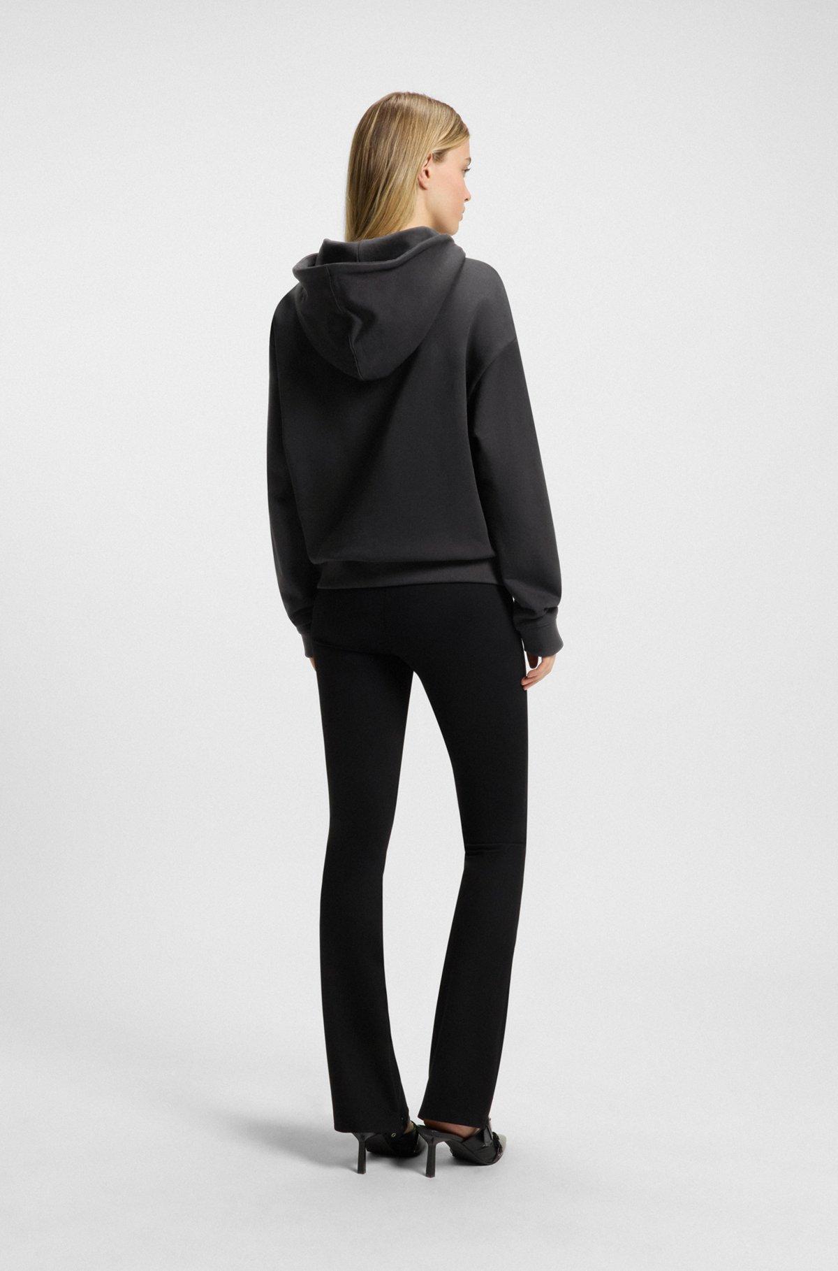 Cotton-terry zip-up hoodie with embroidered stacked logo Product Image