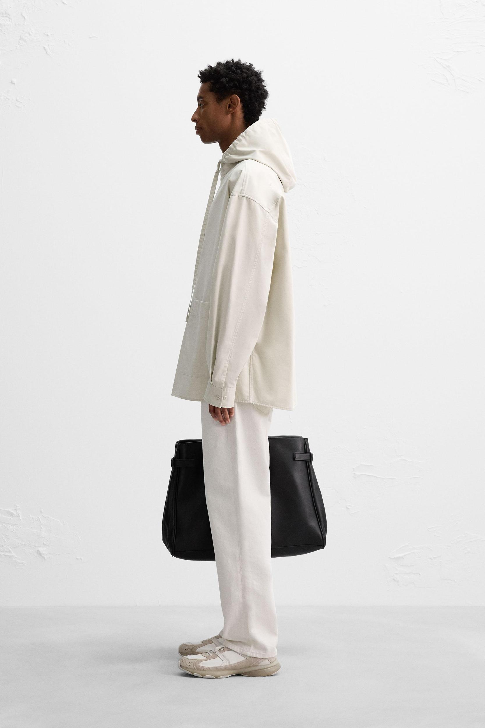 OVERSIZED FIT HOODED OVERSHIRT Product Image