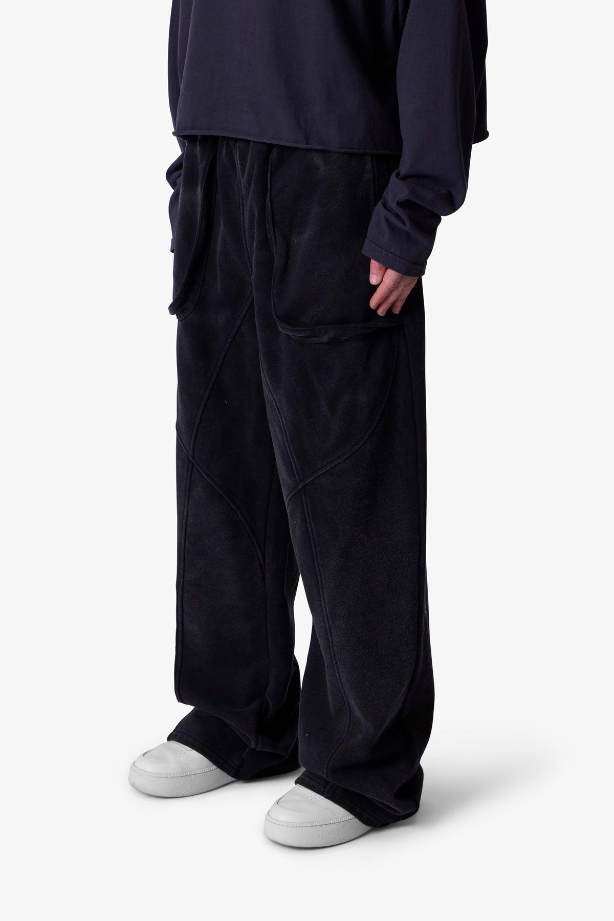 Cross Seamed Sweatpants - Washed Black Product Image