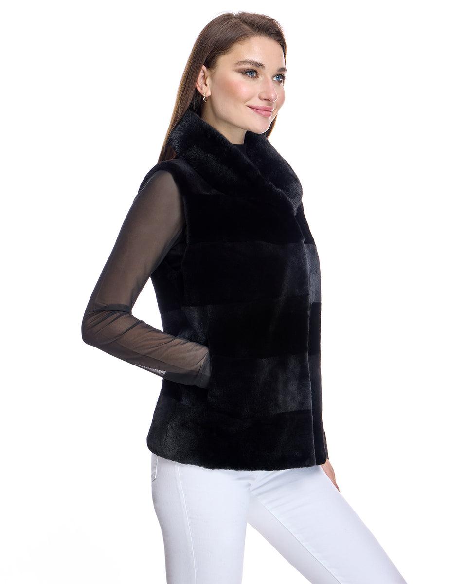 Horizontal Sheared Mink Vest Product Image