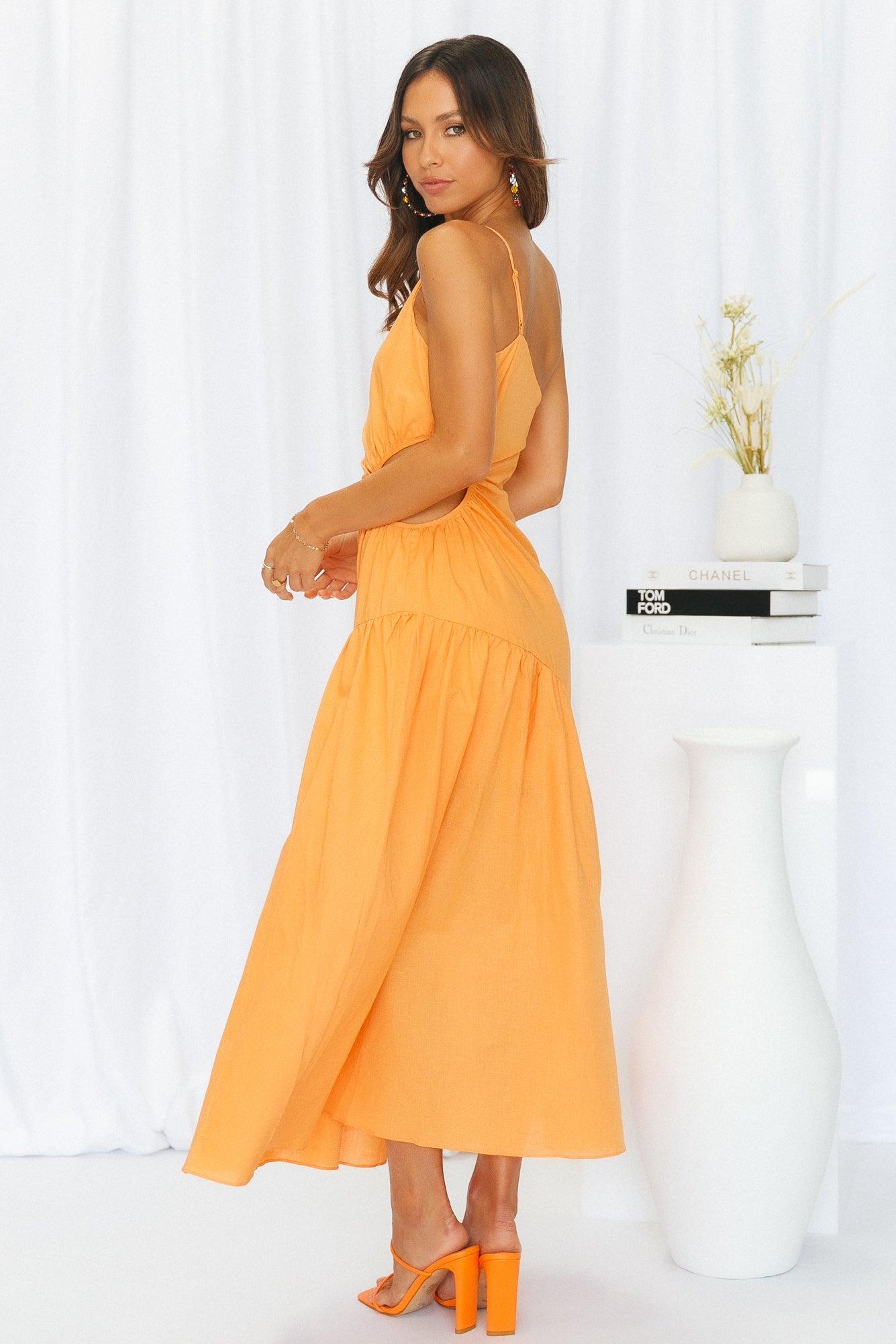 Lovely And Blissful Midi Dress Yellow Product Image