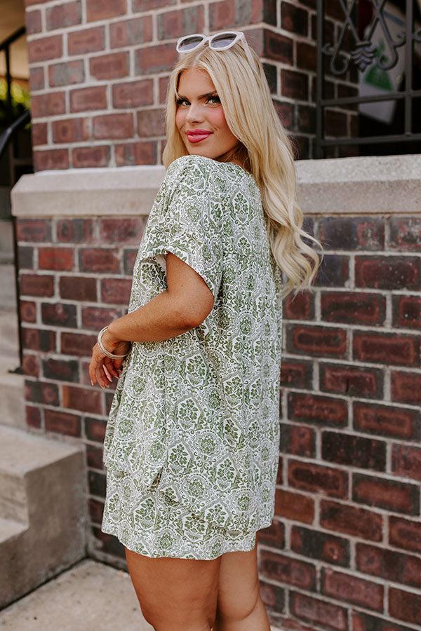 Mykonos Muse Linen-Blend Floral Top Curves Product Image