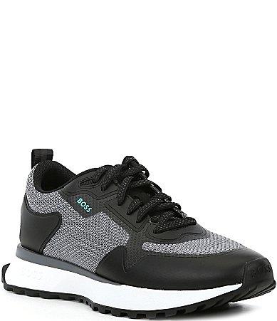 Mens Mixed-Material Trainers with Mesh Details and Branding Product Image