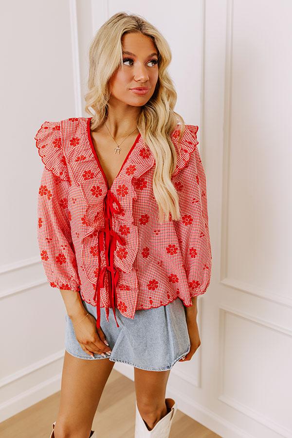 Southern Belle Floral Embroidered Top Product Image