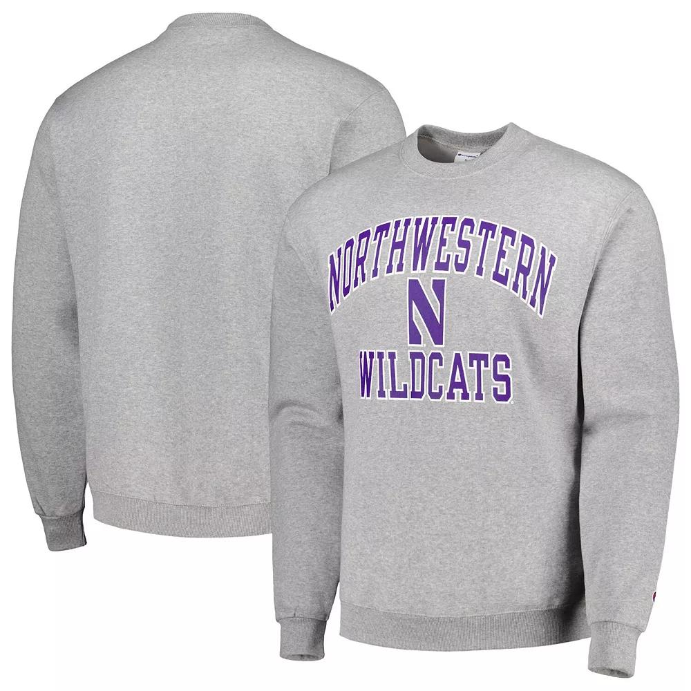 Men's Champion Heather Gray Northwestern Wildcats High Motor Pullover Sweatshirt,  Product Image