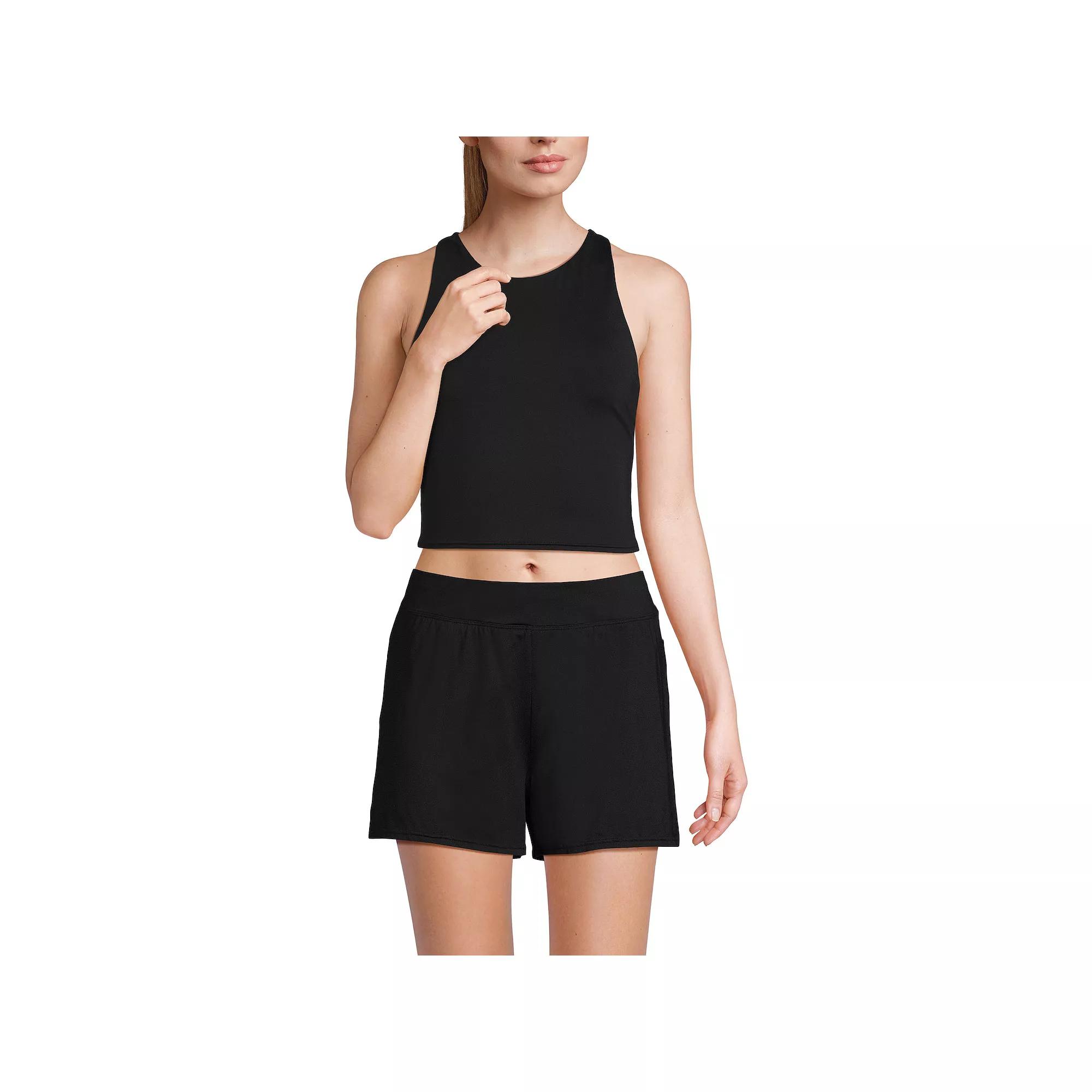 Women's Lands' End High Neck Racerback Tankini Top, Size: 2, Garden Floral Product Image