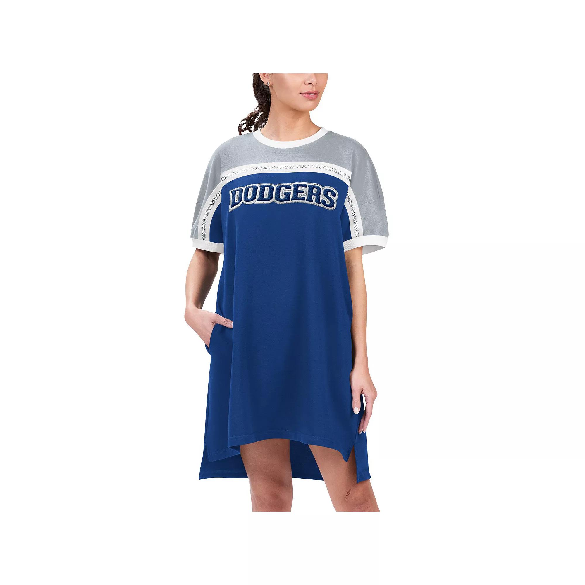 Women's G-III 4Her by Carl Banks Royal/Gray Los Angeles Dodgers Circus Catch Sneaker Dress, Size: Small, Blue Product Image