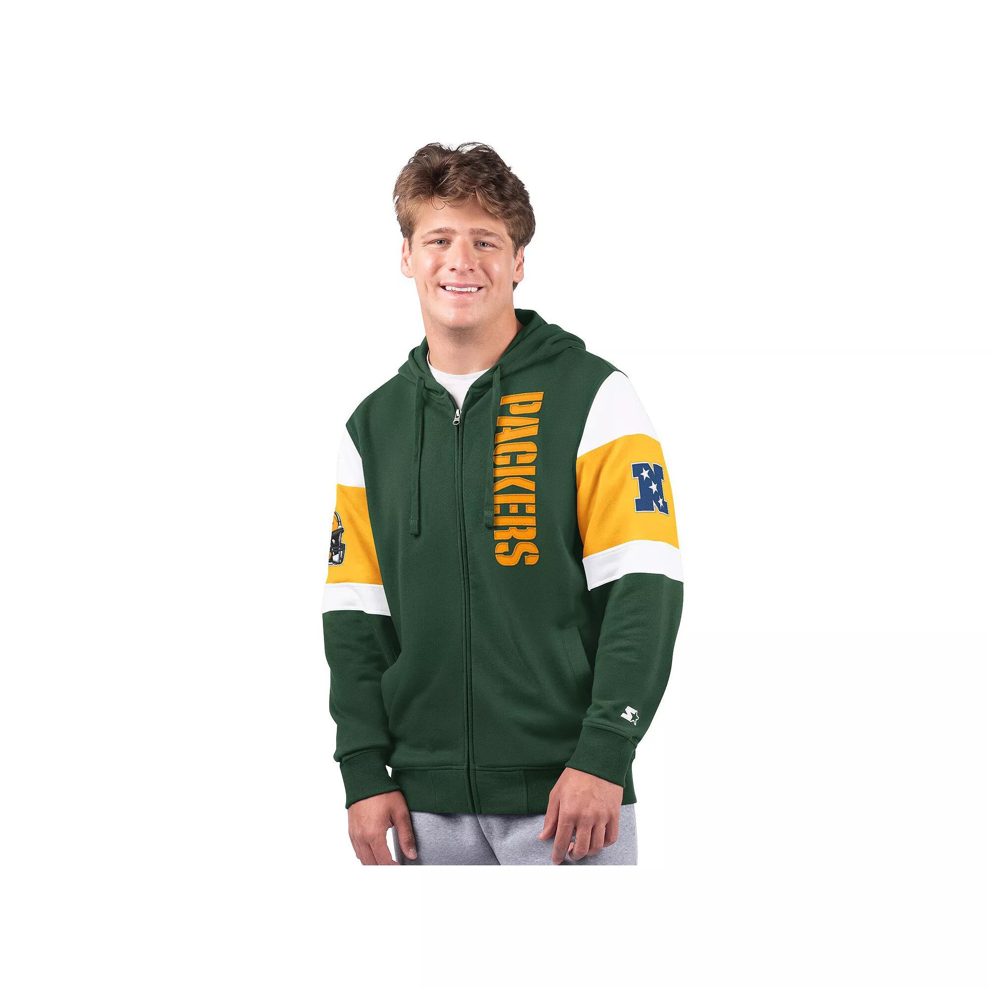 Men's Starter Green Green Bay Packers Extreme Full-Zip Hoodie,  Product Image