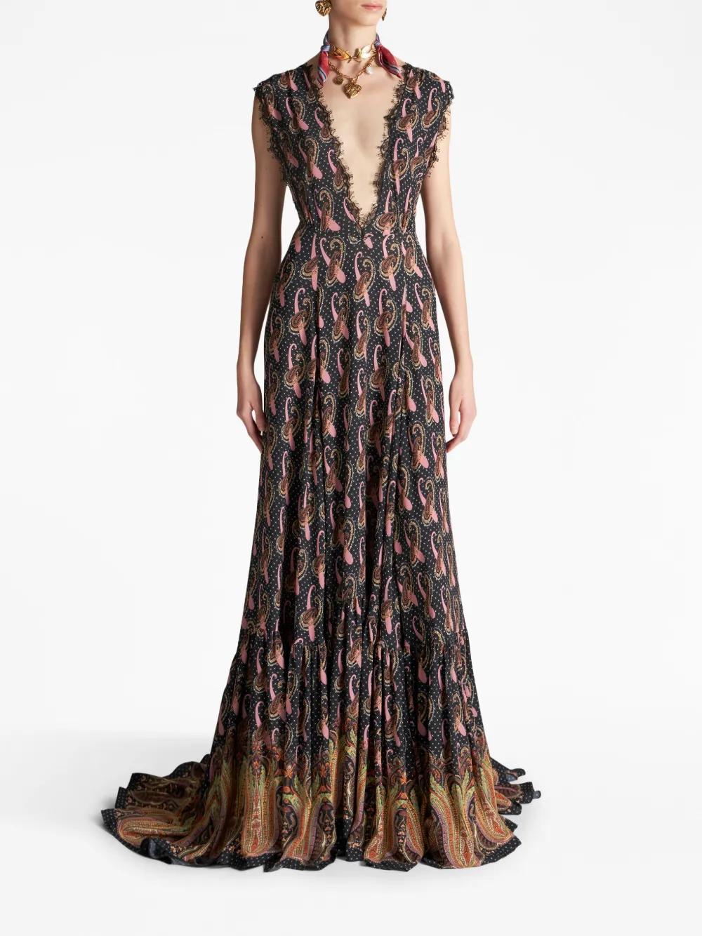 paisley-print sleeveless maxi dress Product Image