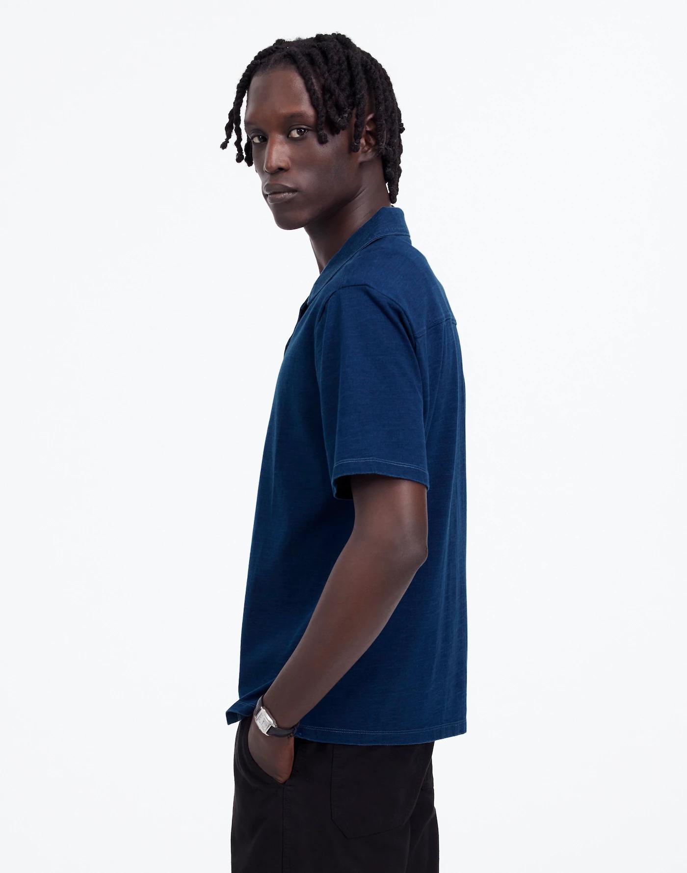 Indigo-Dyed Camp Collar Shirt Product Image