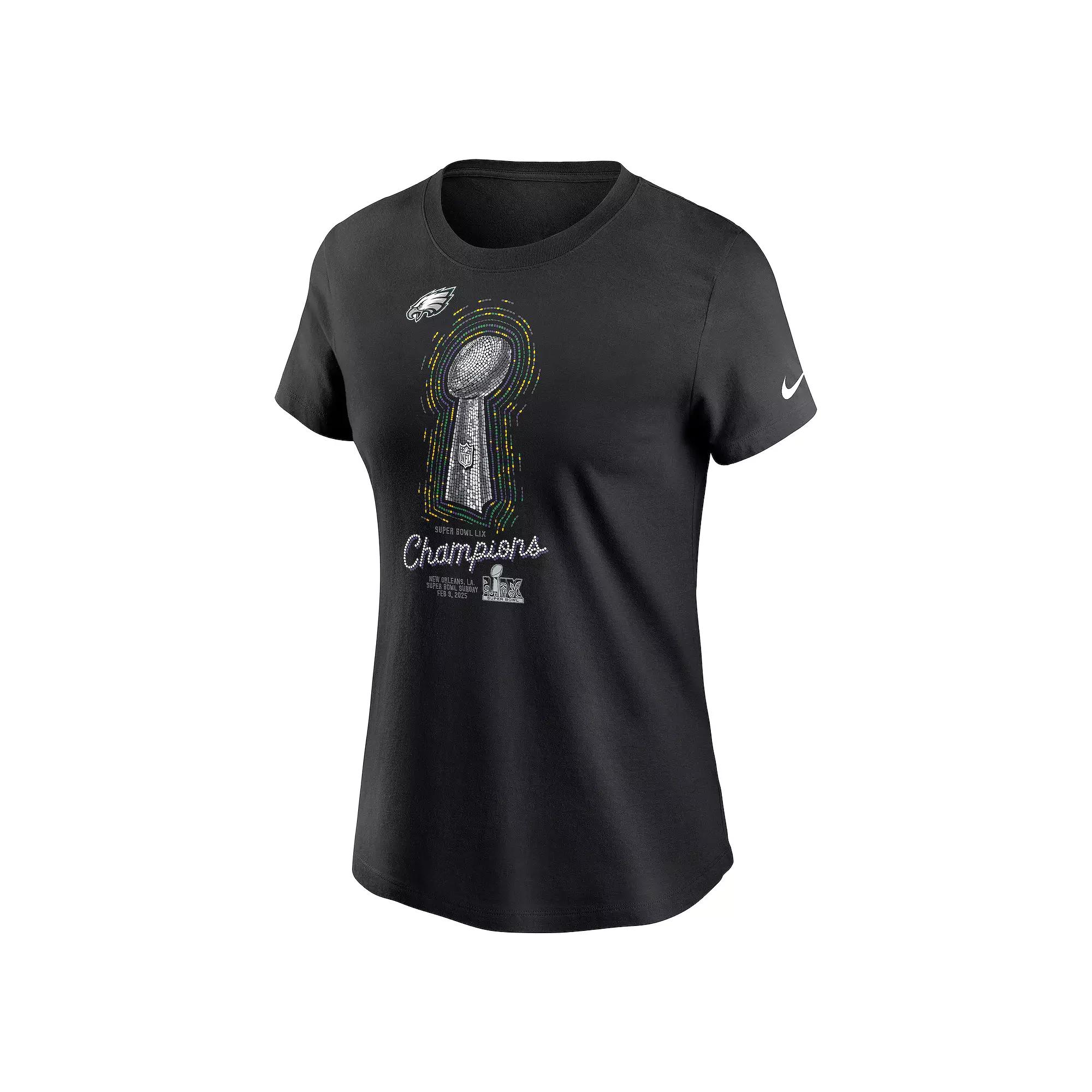 Women's Nike Philadelphia Eagles Super Bowl LIX Champions Lombardi Trophy Tee, Size: XXL, Black Product Image