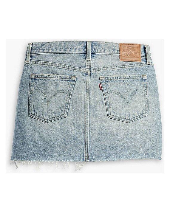 Levi's® Icon Mid Rise Raw Hem Denim Micro Mini Skirt Product Image
