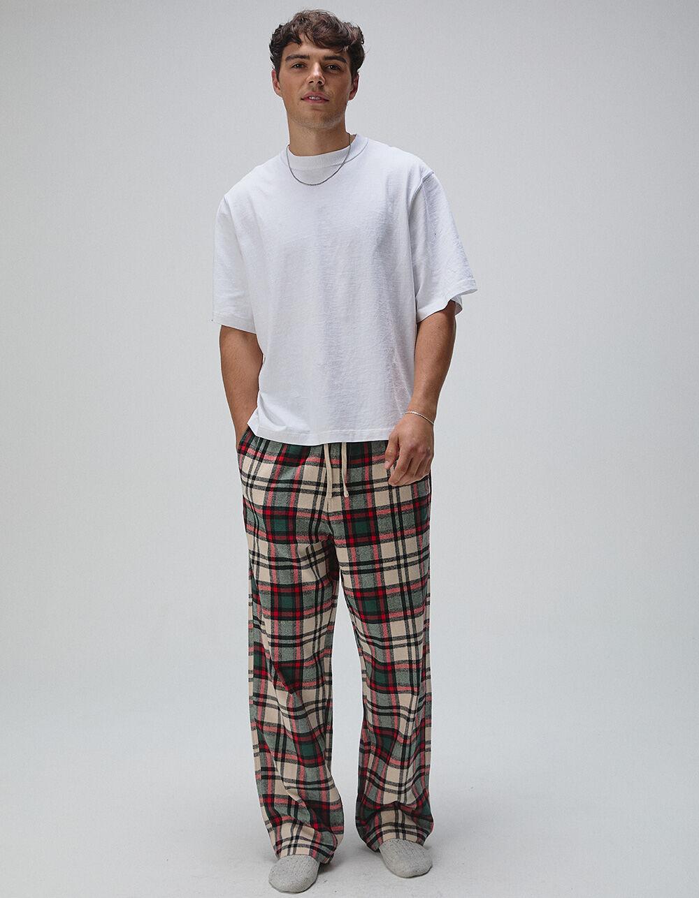 RSQ Mens Plaid Pajama Pants - WHT/GRAY Product Image