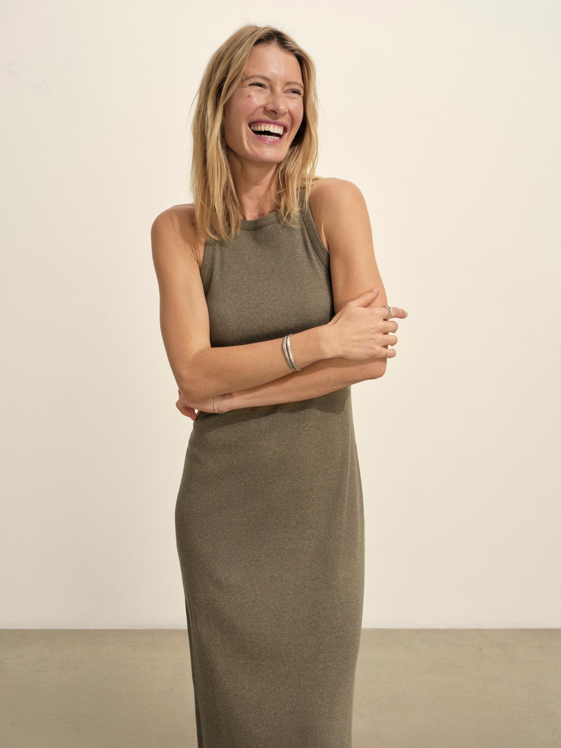 Marled Moss Surplus Rib Tank Dress Product Image