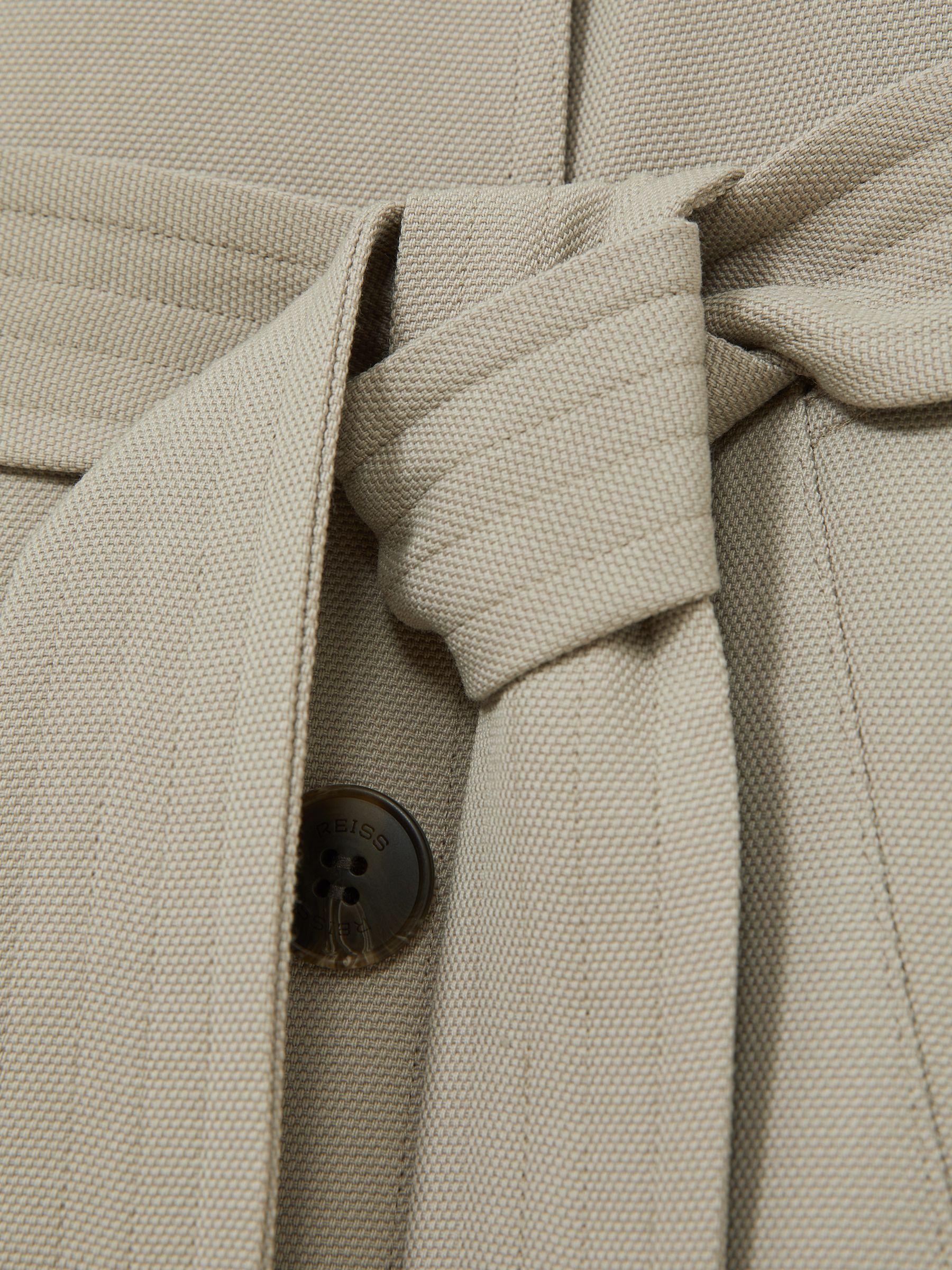 Wool-Blend Double-Breasted Trench Coat in Neutral Product Image