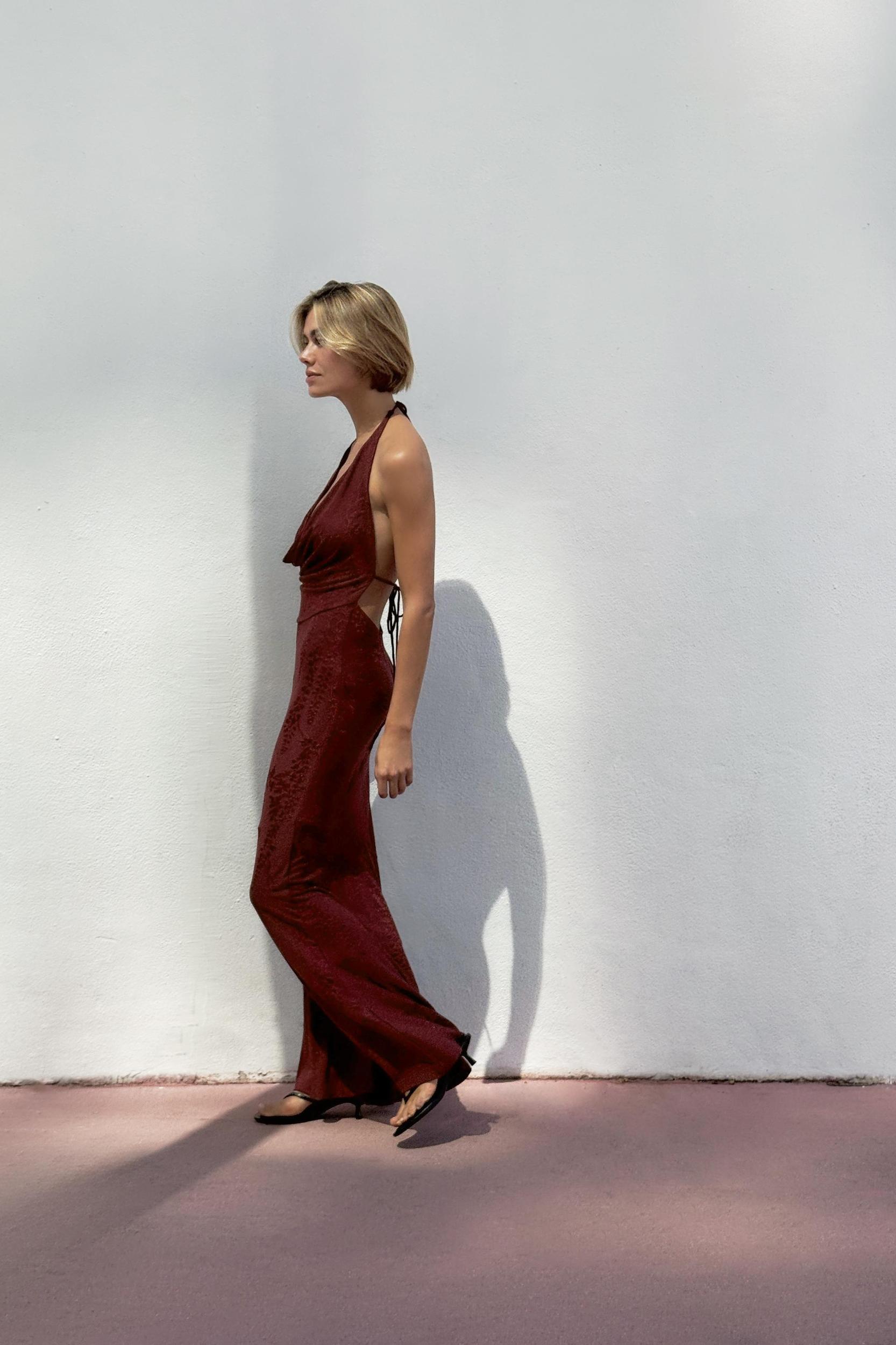 JACQUARD HALTER DRESS Product Image