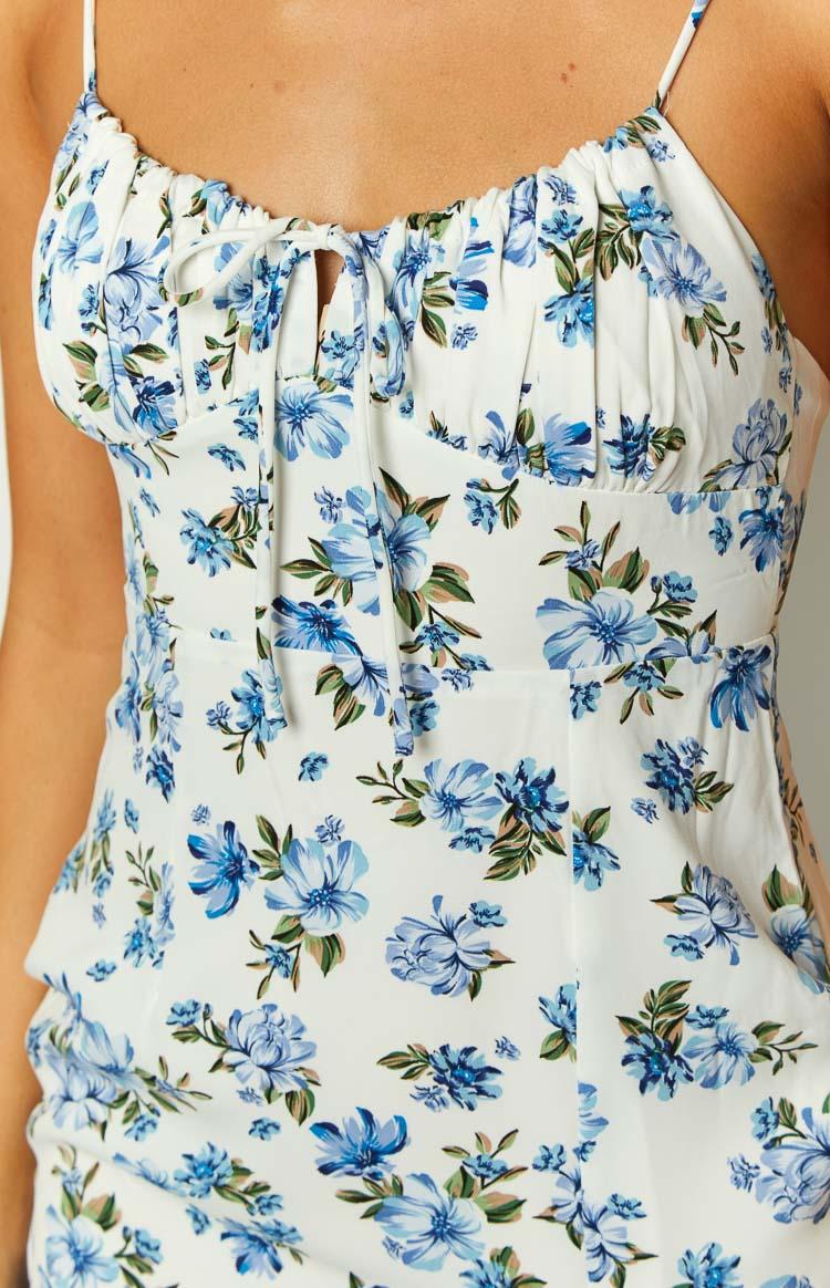 Sallie Blue Floral Midi Dress Product Image