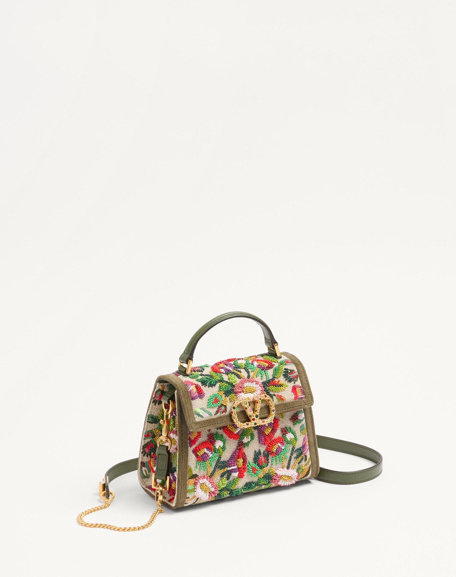 Valentino Garavani Vsling Mini Embroidered Handbag With Jewel Logo Product Image