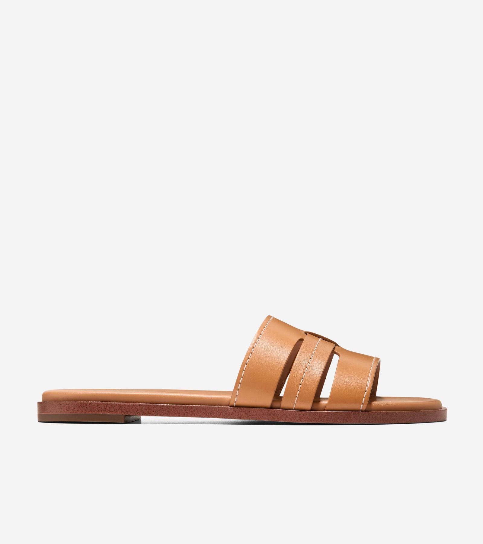 Women's Flynn Slotted Slides in Beige Or Khaki | Cole Haan Product Image