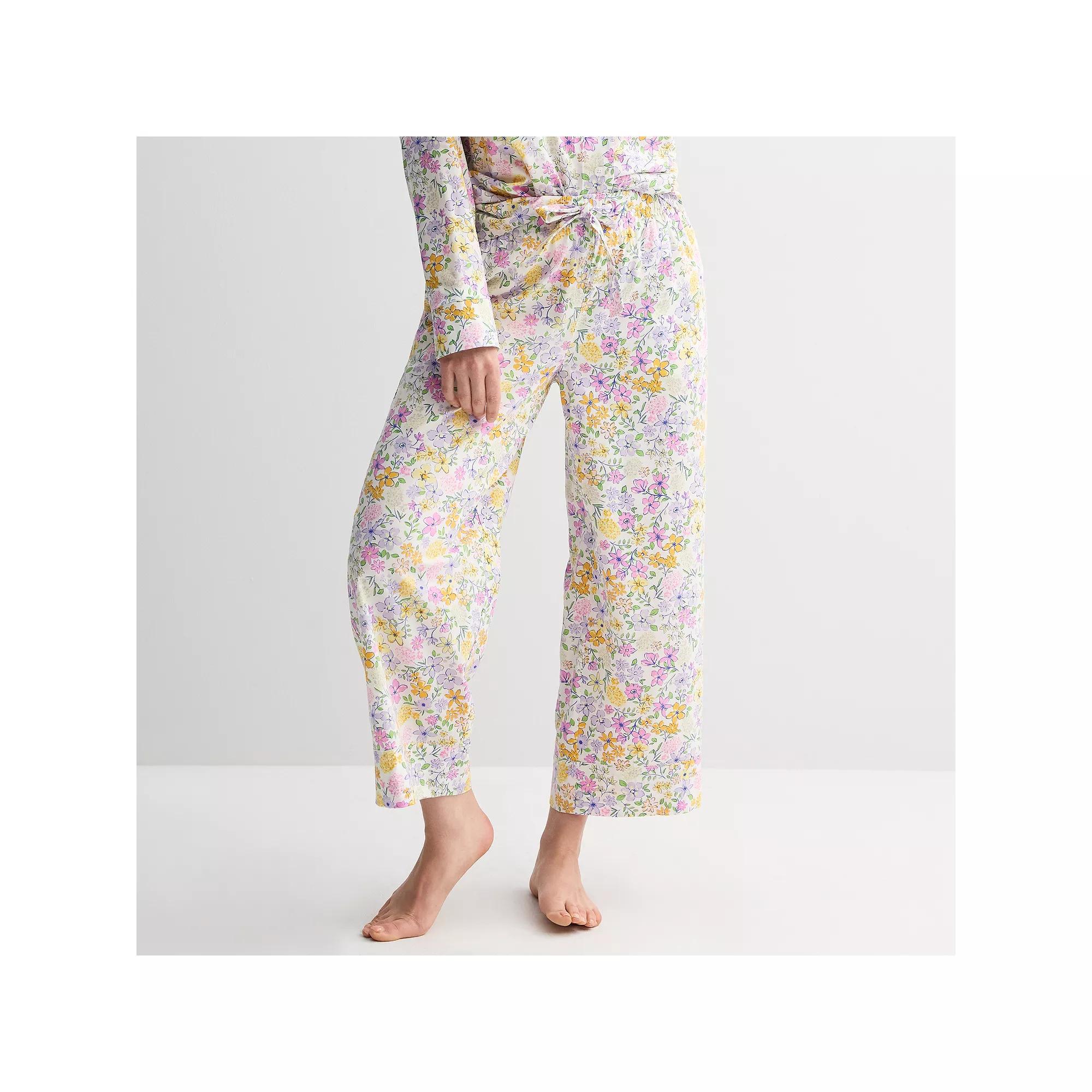 Women's Sonoma Goods For Life® Woven Sleep Pants, Size: XL, White Floral Product Image