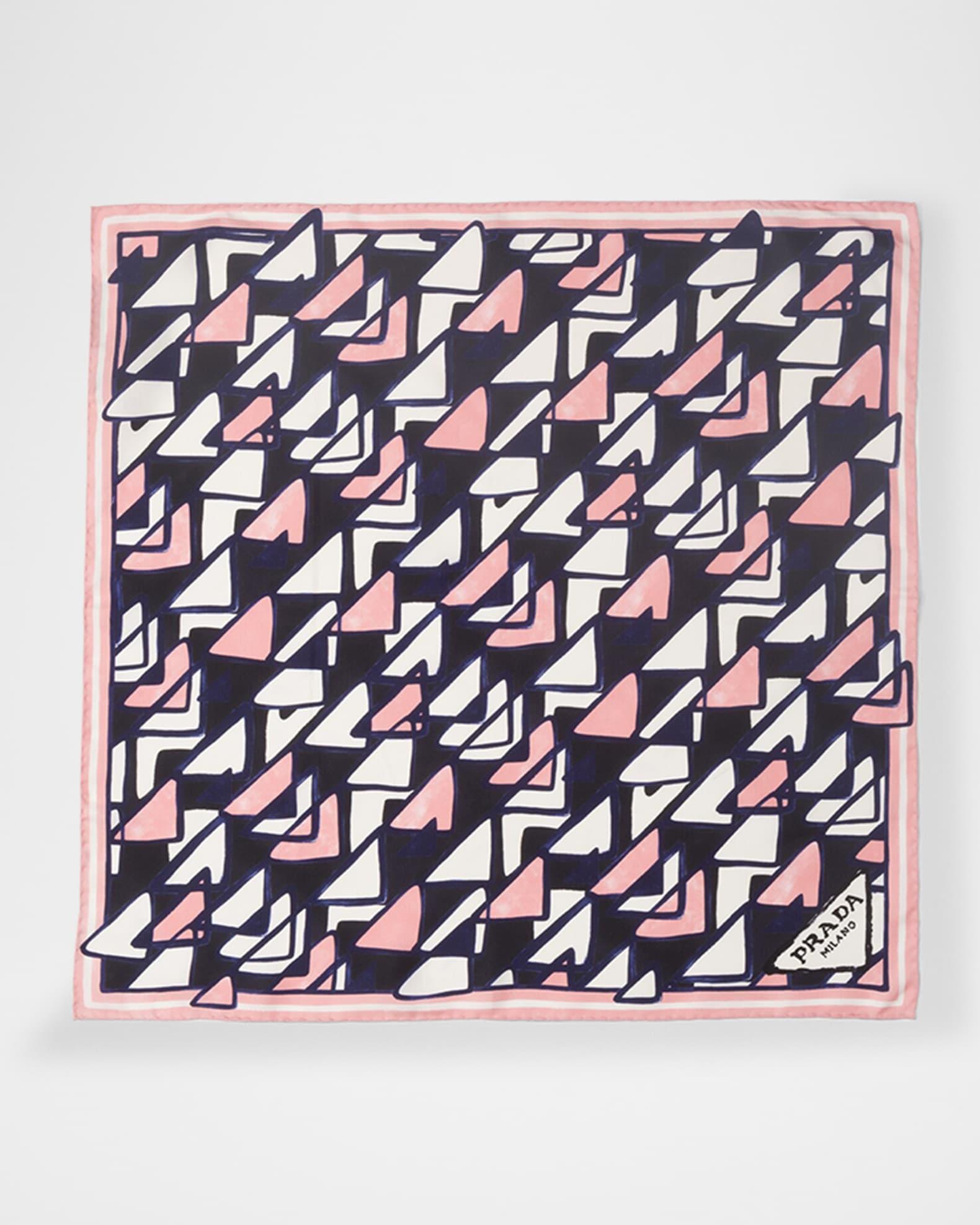Triangle Logo Print Silk Scarf Product Image