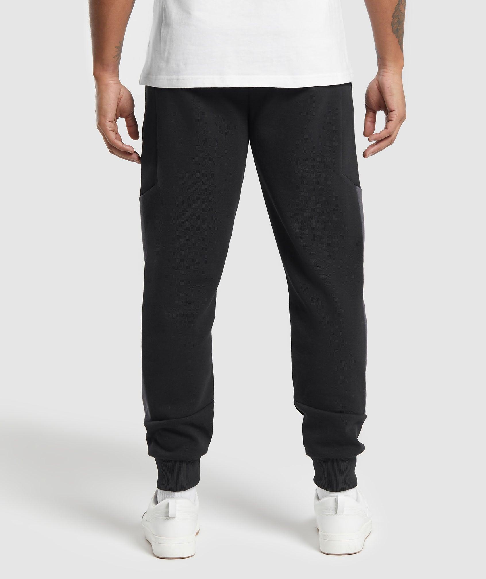Gymshark Pique Joggers - Black/Onyx Grey Male Product Image