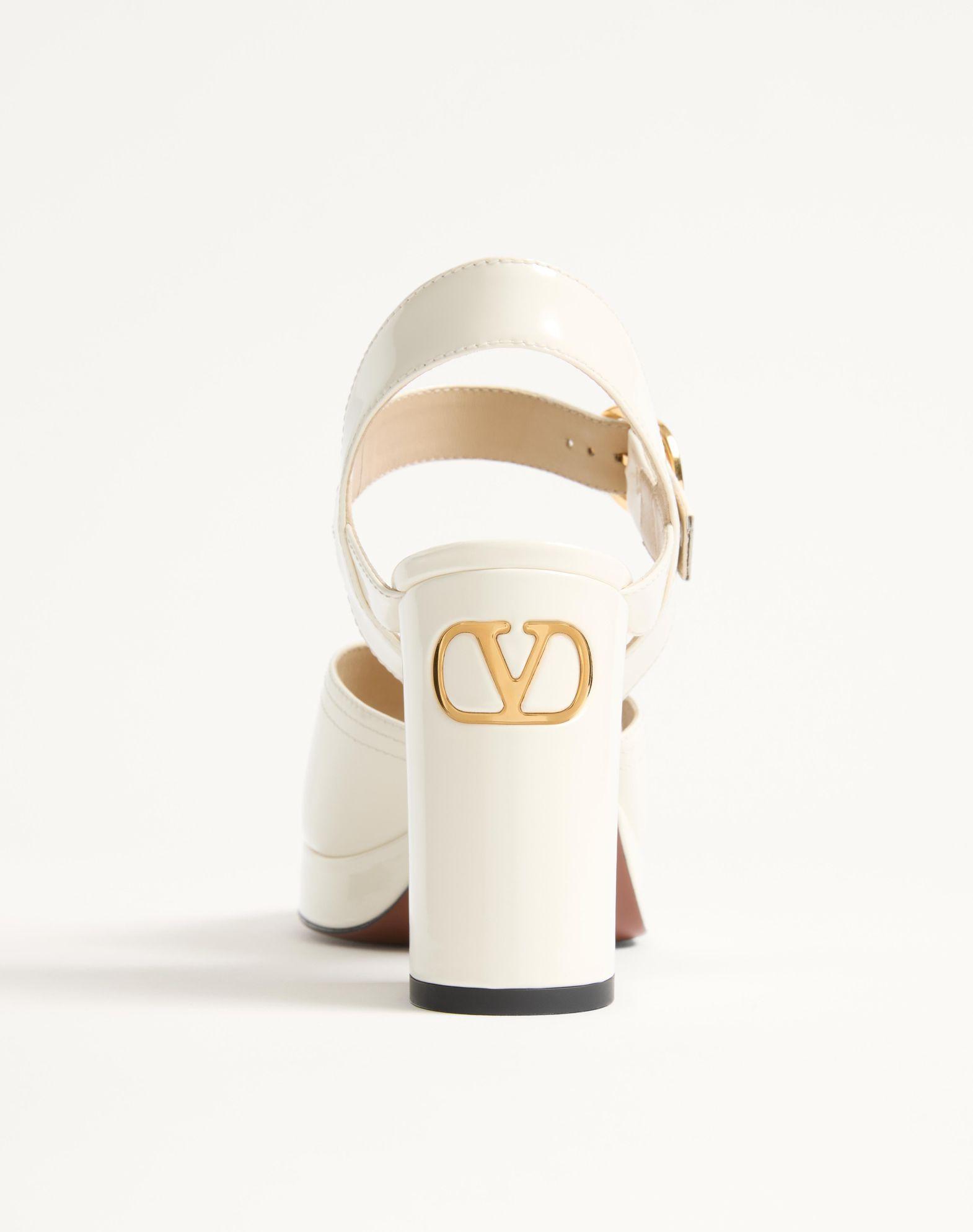 Fawcette Platform Sandal In Polished Calfskin 100Mm Product Image