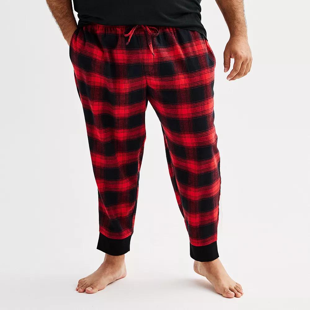 Big & Tall Sonoma Goods For Life® Flannel Banded Bottom Pajama Pants, Men's, Size: XL Tall, Blue Window Plaid Product Image