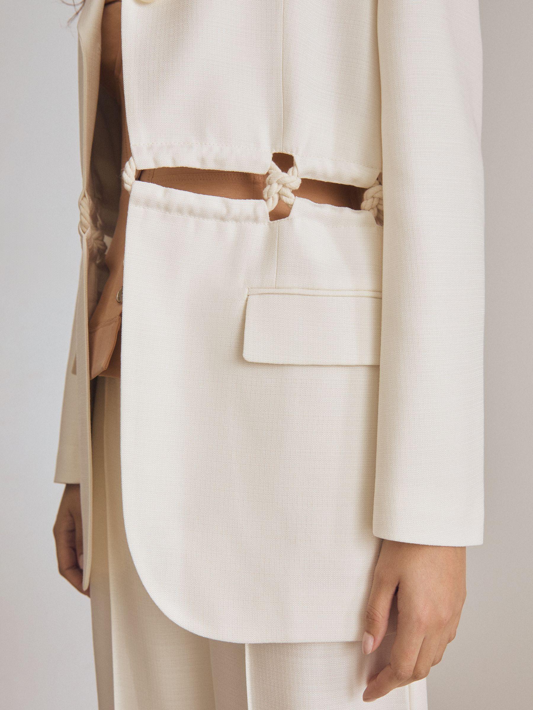 Atelier Rope-Detail Single-Breasted Blazer in White Product Image