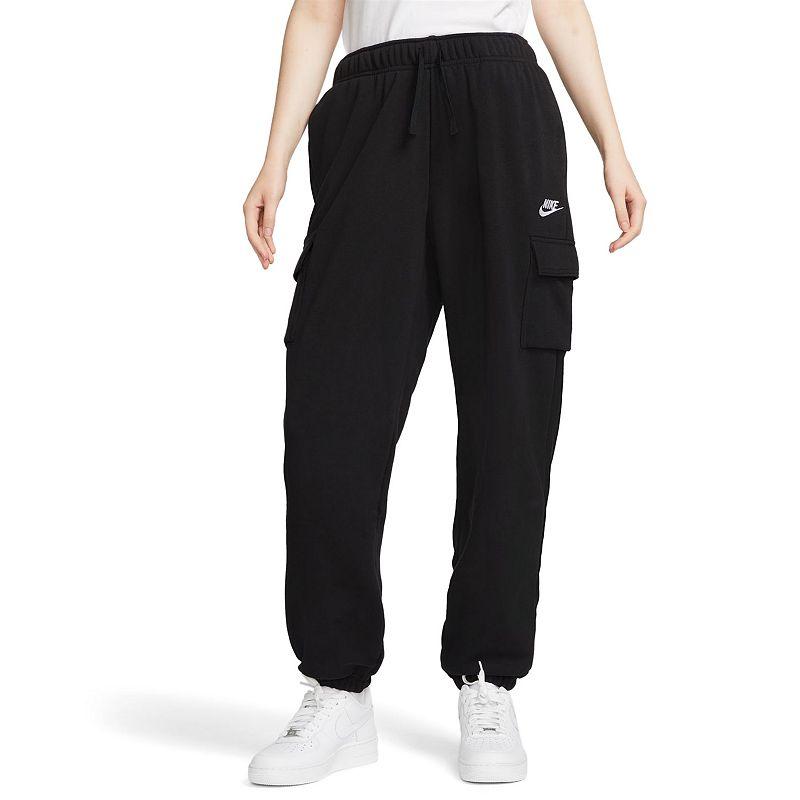 Womens Nike Sportswear Club Fleece Mid-Rise Oversized Cargo Sweatpants | DQ5196-010 Product Image