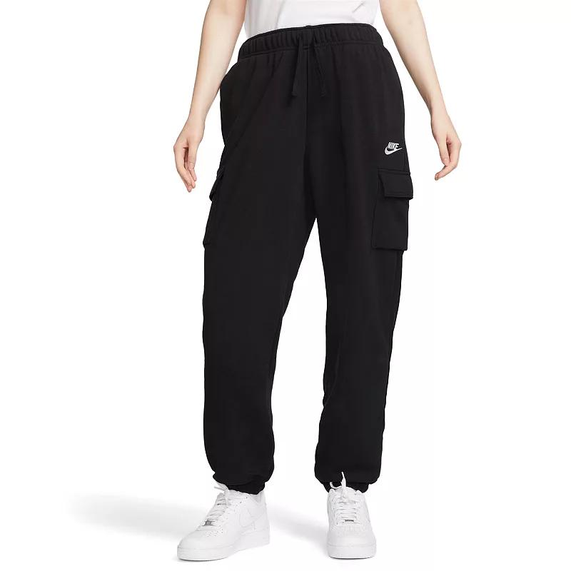 Womens Nike Sportswear Club Fleece Mid-Rise Oversized Cargo Sweatpants | DQ5196-010 Product Image