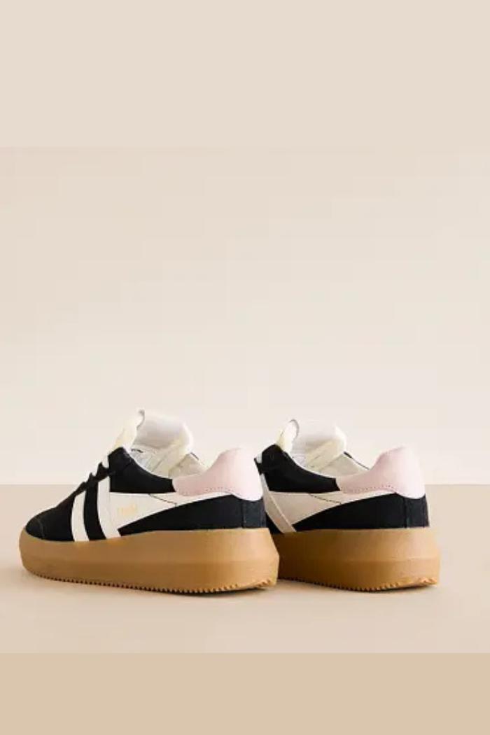 Athena Suede Sneaker - Black/Off White/Rose/Gum Product Image