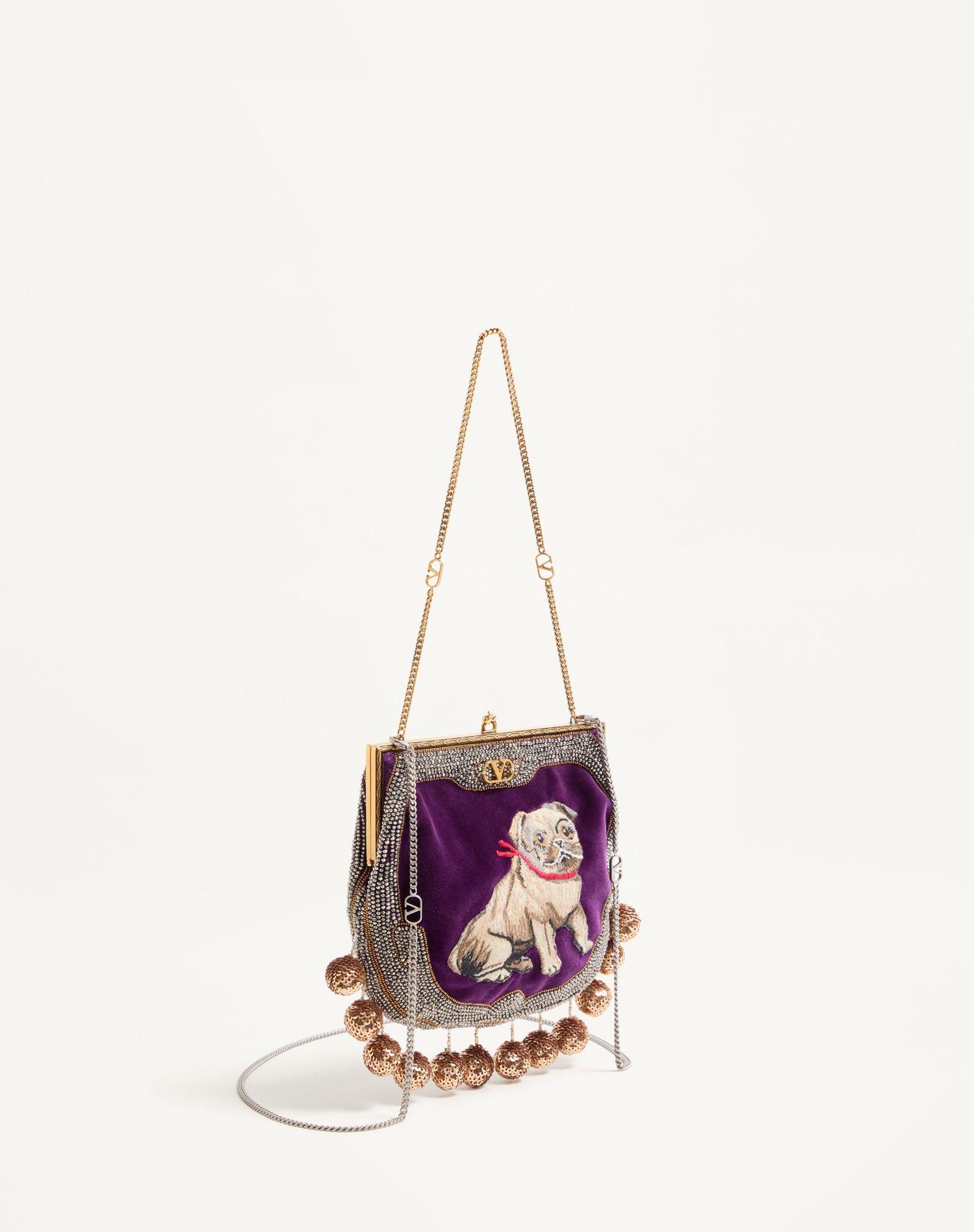 Valentino Garavani Nellcote Fairytales Velvet Clutch With Le Chien De La Maison Embroidery Product Image