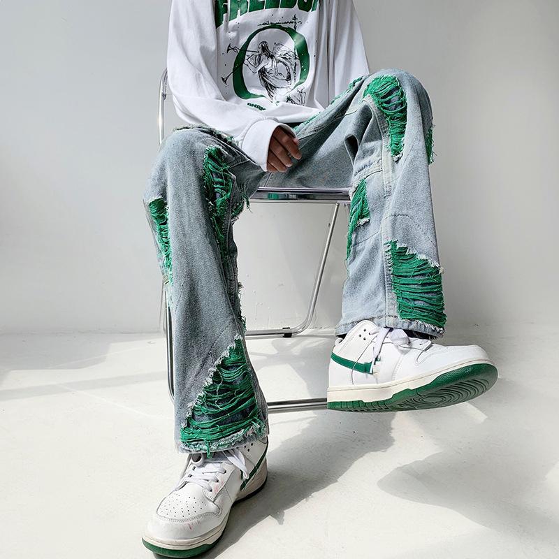 Sopula Men's Trendy Street Ripped Loose Straight Jeans Product Image