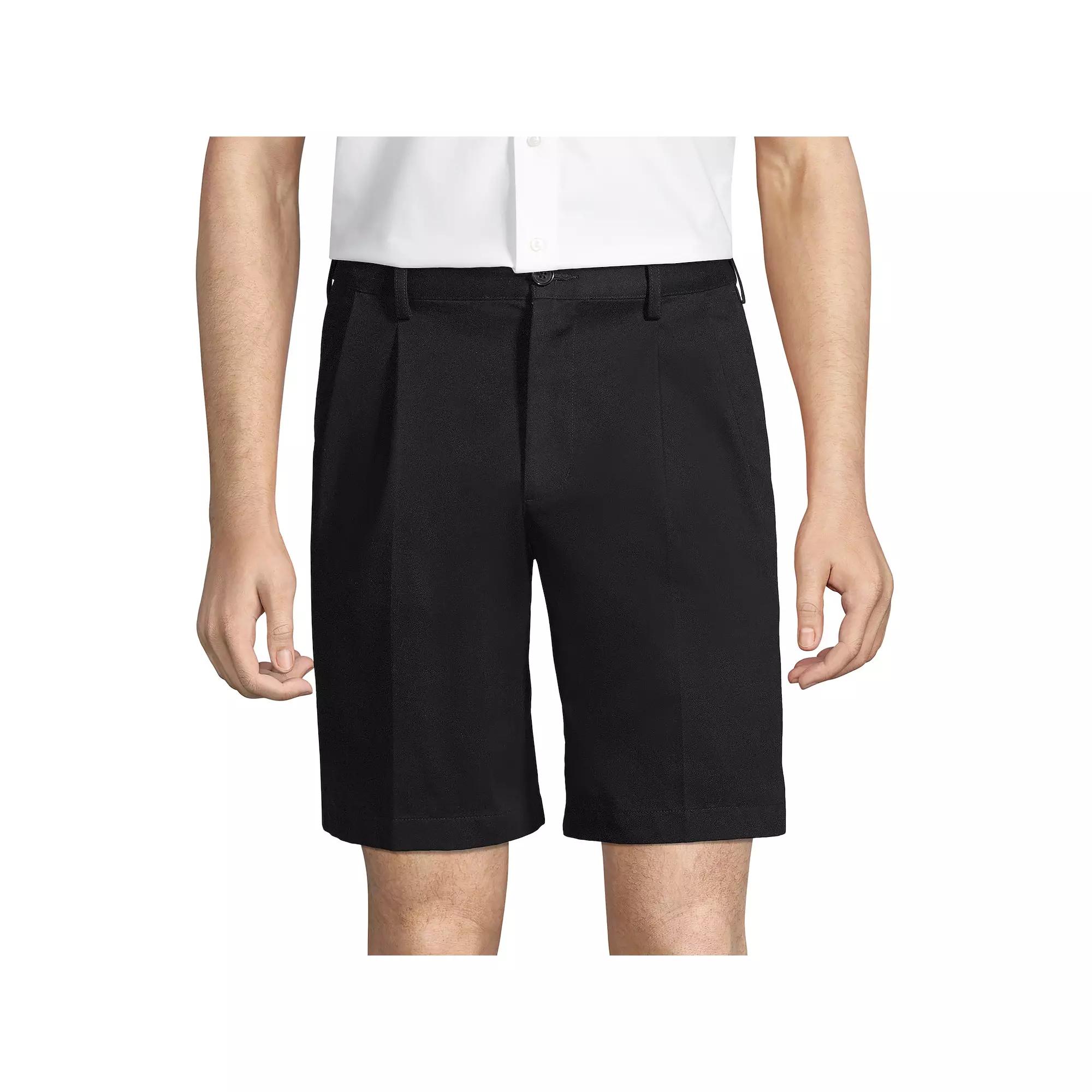 Men's Lands' End Comfort Waist 9-inch No-Iron Pleated Chino Shorts,  Product Image