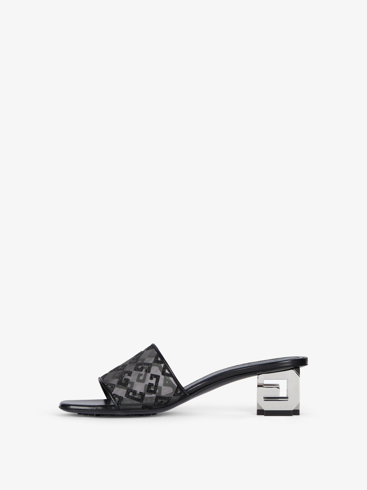 G Cube mules in monogram 72 mesh with lurex Product Image