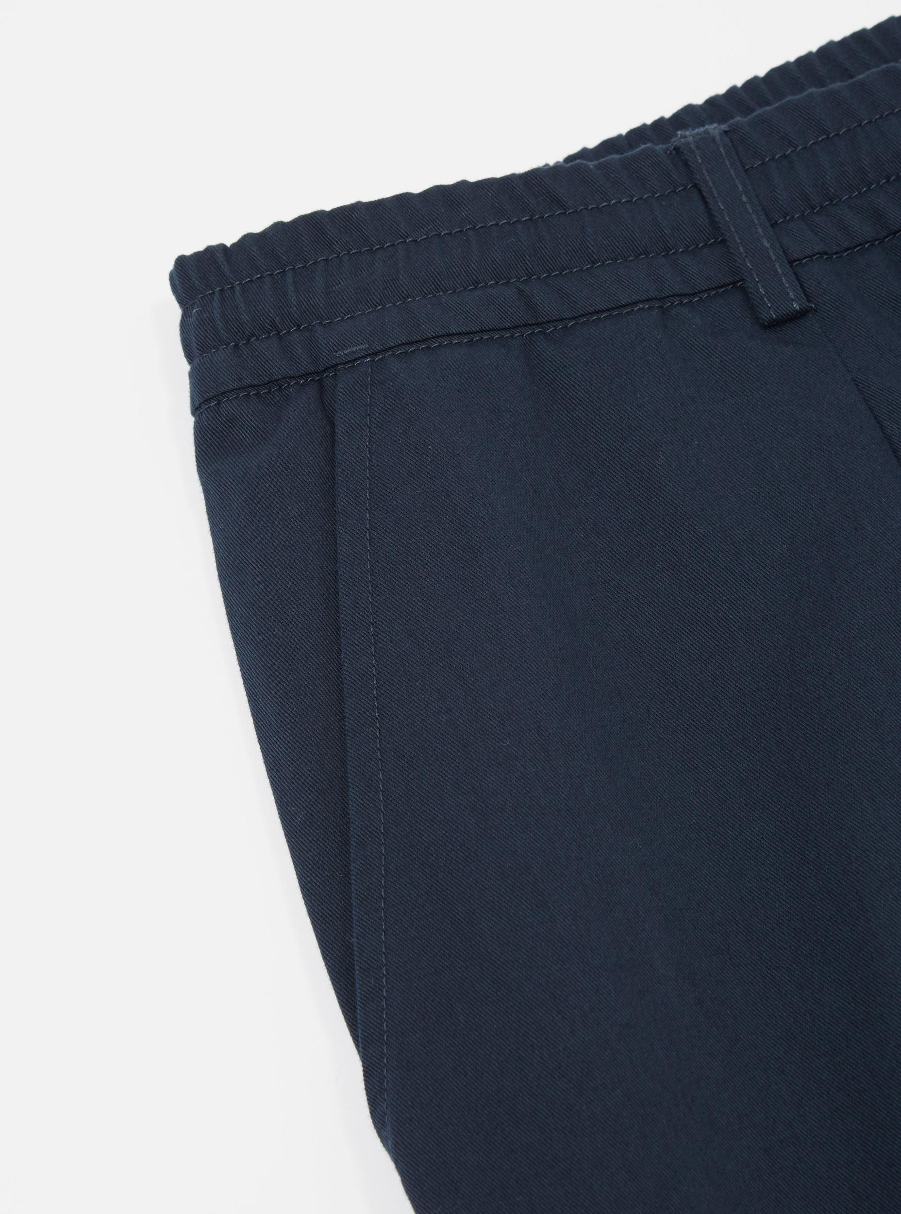 Navy Twill Pleated Track Pant Product Image