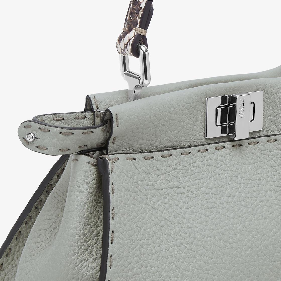 Peekaboo MiniMatcha green Selleria bag with 1048 hand-sewn topstitches Product Image