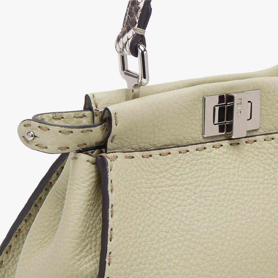 Peekaboo MiniSage green Selleria bag with 1048 hand-sewn topstitches Product Image