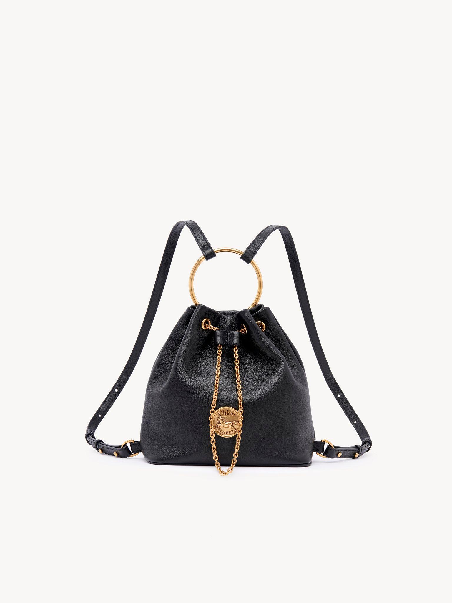 Small Bracelet backpack in grained leather Product Image