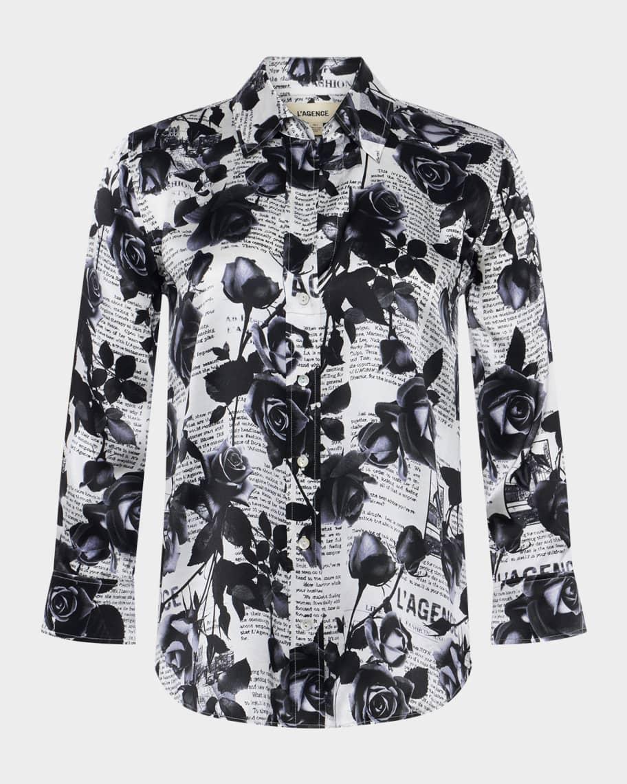 Rose Newspaper Dani Silk Blouse Product Image