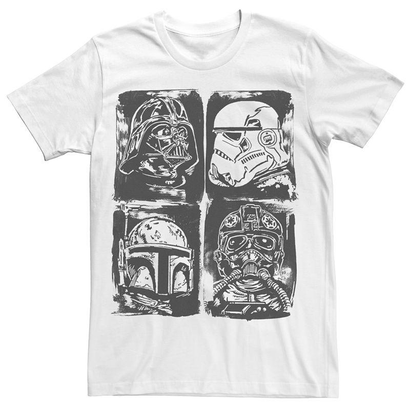 Men's Star Wars The Dark Side Helmets Tee, Size: Medium, White Product Image
